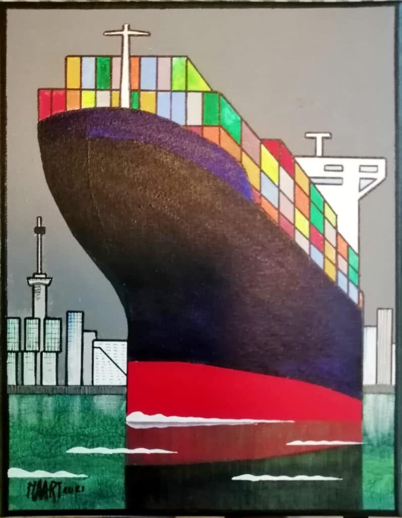 Maarten Verpoort - Containerboot in Rotterdam